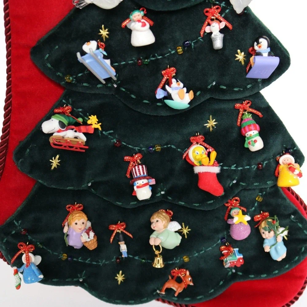 Vintage Hallmark Stocking Display Tree w/ 23 Miniature Mini Ornaments 2005 - Picture 4 of 7